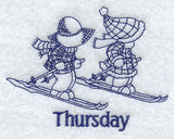 Sunbonnet Sue and Fishermen Fred on Thursday (Bluework)