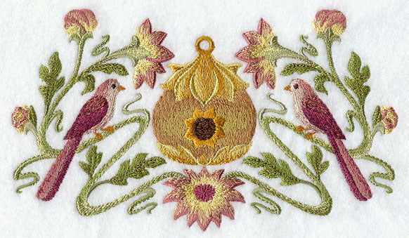 Art Nouveau Feathers - Birdhouse and Birds