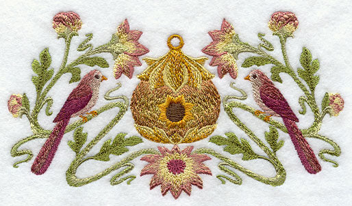 Art Nouveau Feathers - Birdhouse and Birds