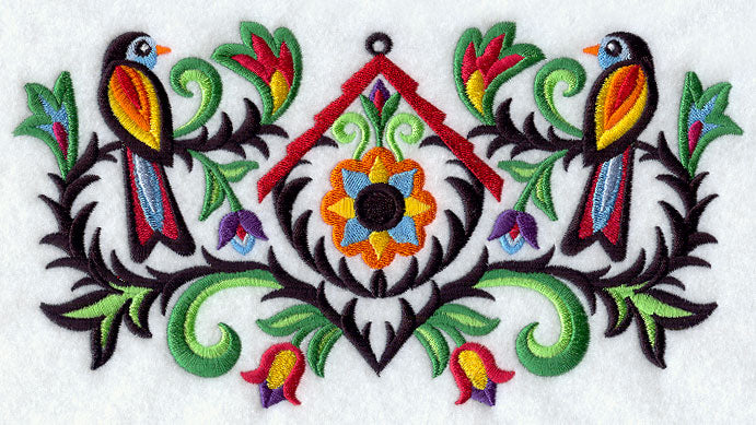 Wycinanki Feathers - Birdhouse and Birds