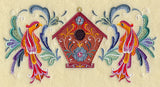 Rosemaling Feathers - Birdhouse and Birds