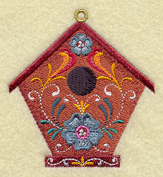 Rosemaling Feathers - Birdhouse