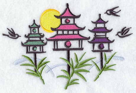 Brushstroke Feathers - Birdhouse and Birds