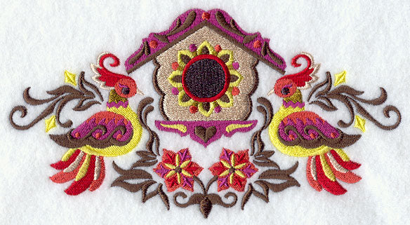 Suzani Feathers - Birdhouse and Birds