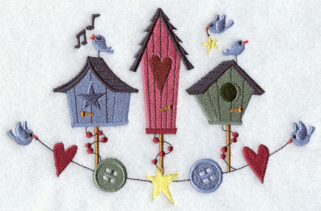 Country Feathers - Birdhouse and Birds