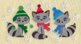 Winter Raccoon Trio