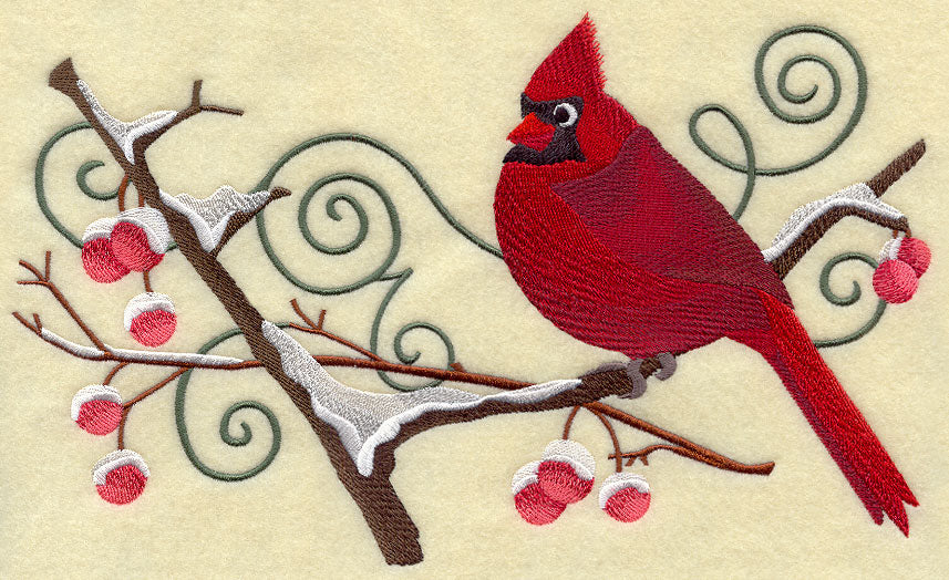 Cardinal and Winter Branch Spray