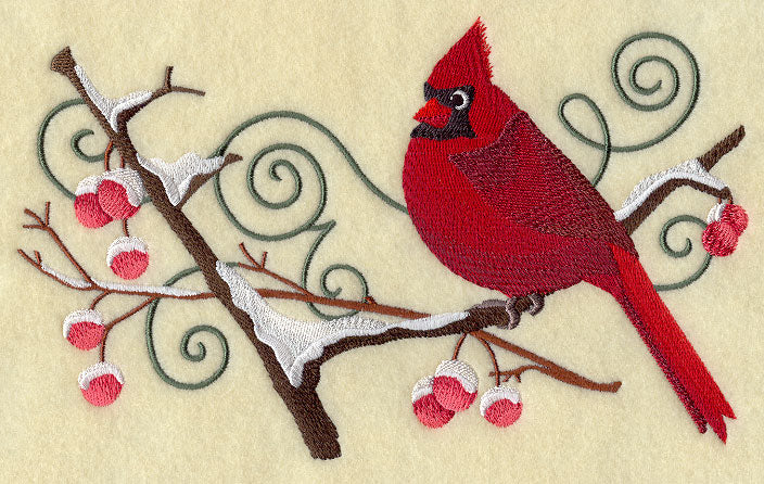 Cardinal and Winter Branch Spray