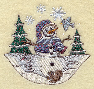 Old Time Snowman and Friends