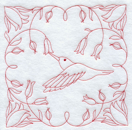 Hummingbird Delight (Redwork)
