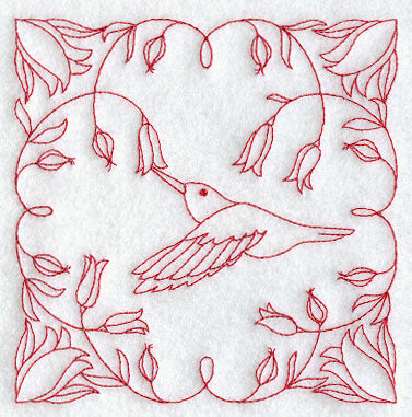 Hummingbird Delight (Redwork)