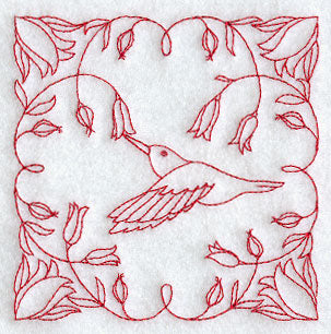 Hummingbird Delight (Redwork)