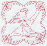 Bright Chickadees (Redwork)