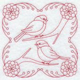 Bright Chickadees (Redwork)