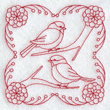 Bright Chickadees (Redwork)