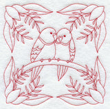 Parakeet Love (Redwork)