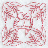 Parakeet Love (Redwork)