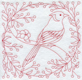 Blue Jay and Berries (Redwork)