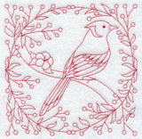 Blue Jay and Berries (Redwork)