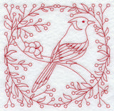 Blue Jay and Berries (Redwork)