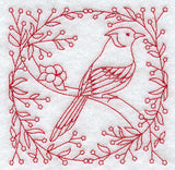 Blue Jay and Berries (Redwork)