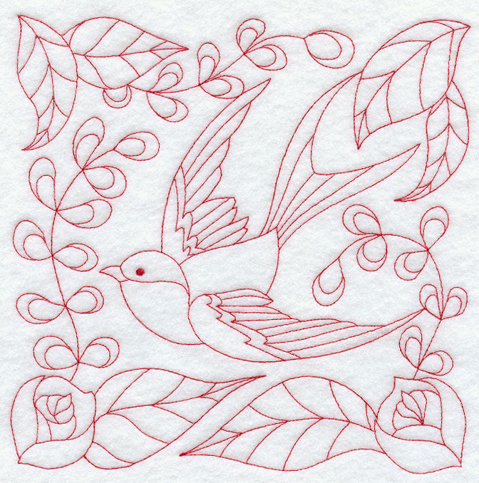 Garden Sparrow (Redwork)