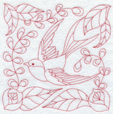 Garden Sparrow (Redwork)