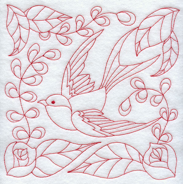 Garden Sparrow (Redwork)