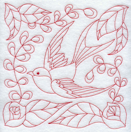 Garden Sparrow (Redwork)