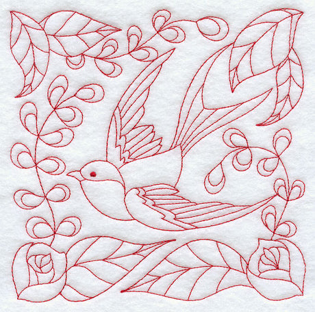 Garden Sparrow (Redwork)