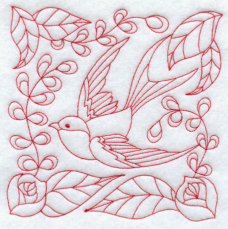 Garden Sparrow (Redwork)