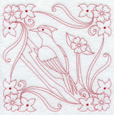 Woodpecker Flourish (Redwork)