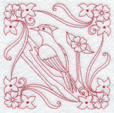 Woodpecker Flourish (Redwork)