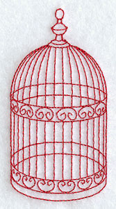 Victorian Birdcage (Redwork)