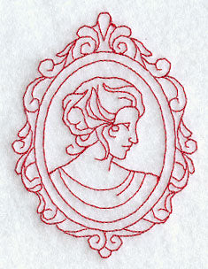 Victorian Cameo (Redwork)