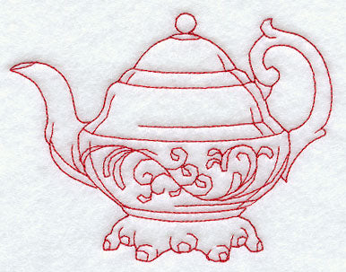 Victorian Teapot (Redwork)