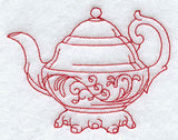 Victorian Teapot (Redwork)