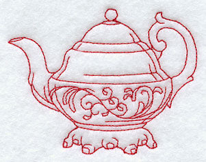 Victorian Teapot (Redwork)