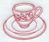 Victorian Teacup (Redwork)