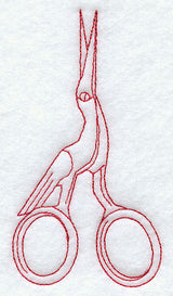 Victorian Scissors (Redwork)