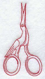 Victorian Scissors (Redwork)
