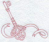 Key and Ribbon (Redwork)