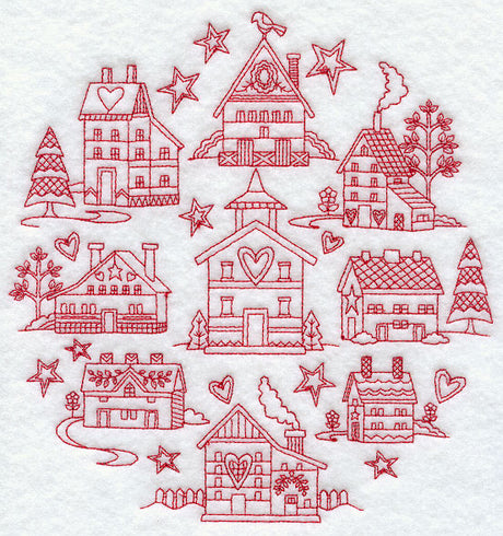 Saltbox Medley (Redwork)