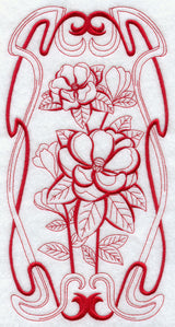 Art Nouveau Magnolia (Redwork)