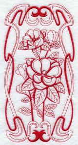 Art Nouveau Magnolia (Redwork)