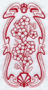 Art Nouveau Forget-me-nots (Redwork)