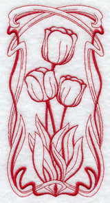 Art Nouveau Tulips (Redwork)