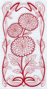 Art Nouveau Mums (Redwork)