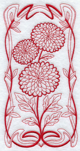 Art Nouveau Mums (Redwork)