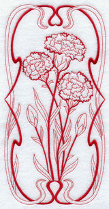 Art Nouveau Carnations (Redwork)